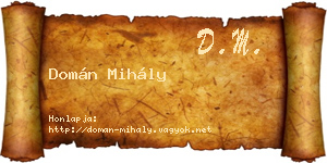 Domán Mihály névjegykártya